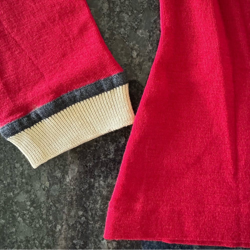 Vintage Ports International Wool Knit Top, Red Long Sleeve Preppy Luxe Classic S - Picture 6 of 8